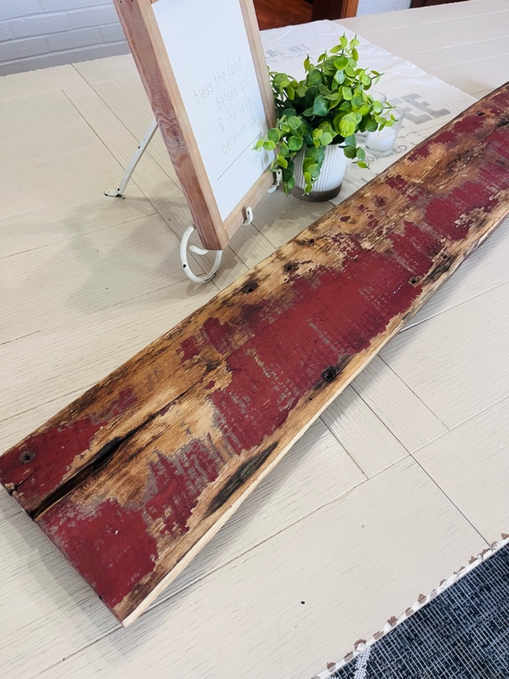 Rustic Barn Wood Long Raised Tray for Kitchen Island Centerpiece Mantle Decor